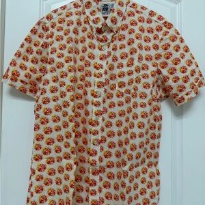 Vintage Kennington Men's Citrus Patterned Button Up Shirt XXL